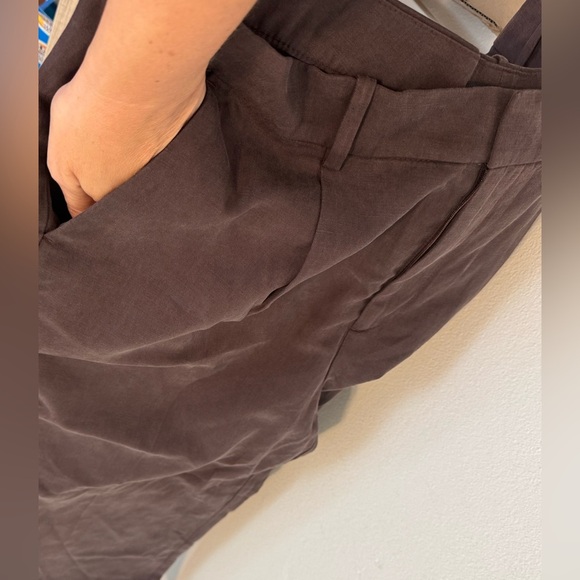 Madewell Slouchy Straight Pants Drapey Twill Brown Mid Rise NWT 2024 Size 14 - Picture 4 of 11